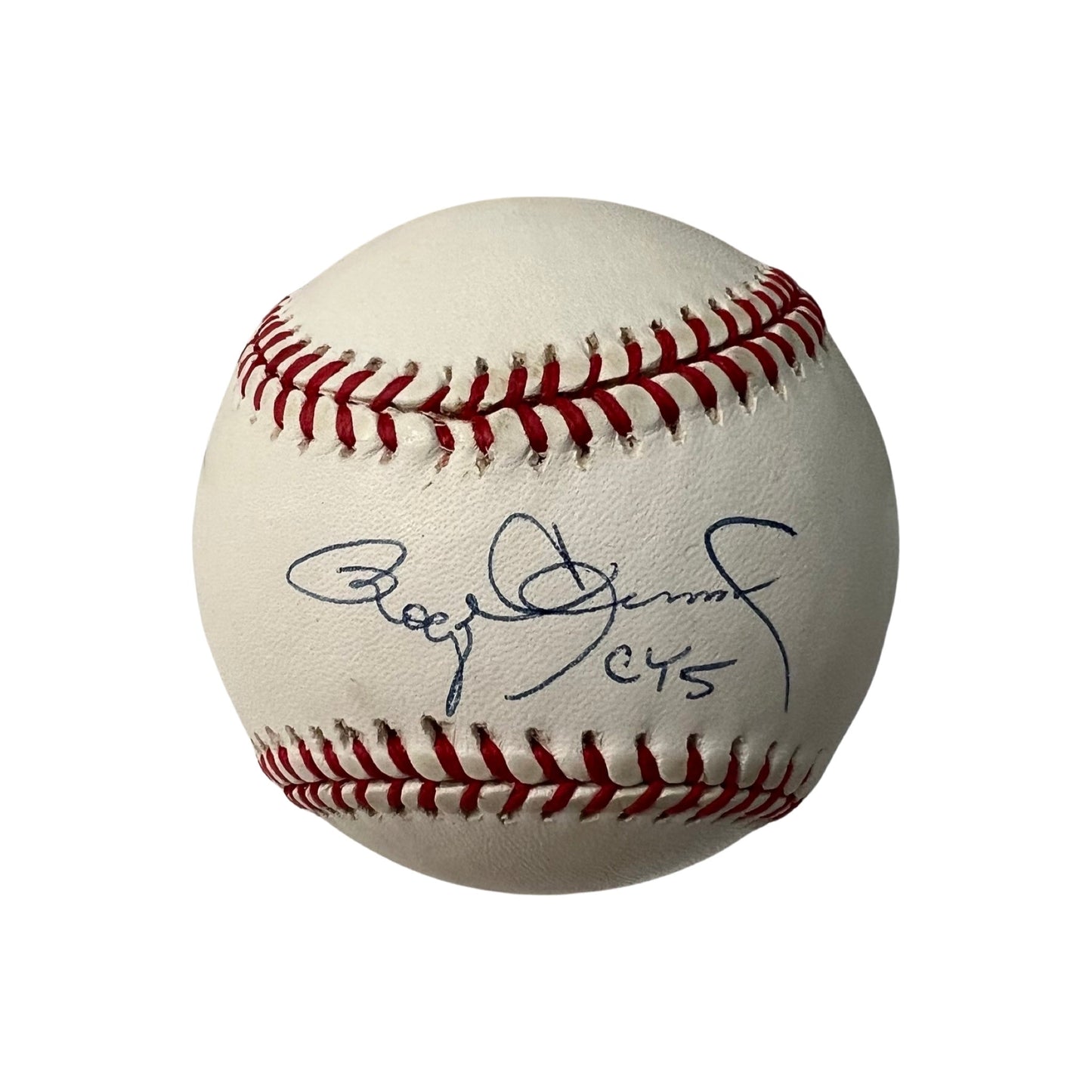 Roger Clemens Autographed American League Baseball Cy 5 Inscription PSA