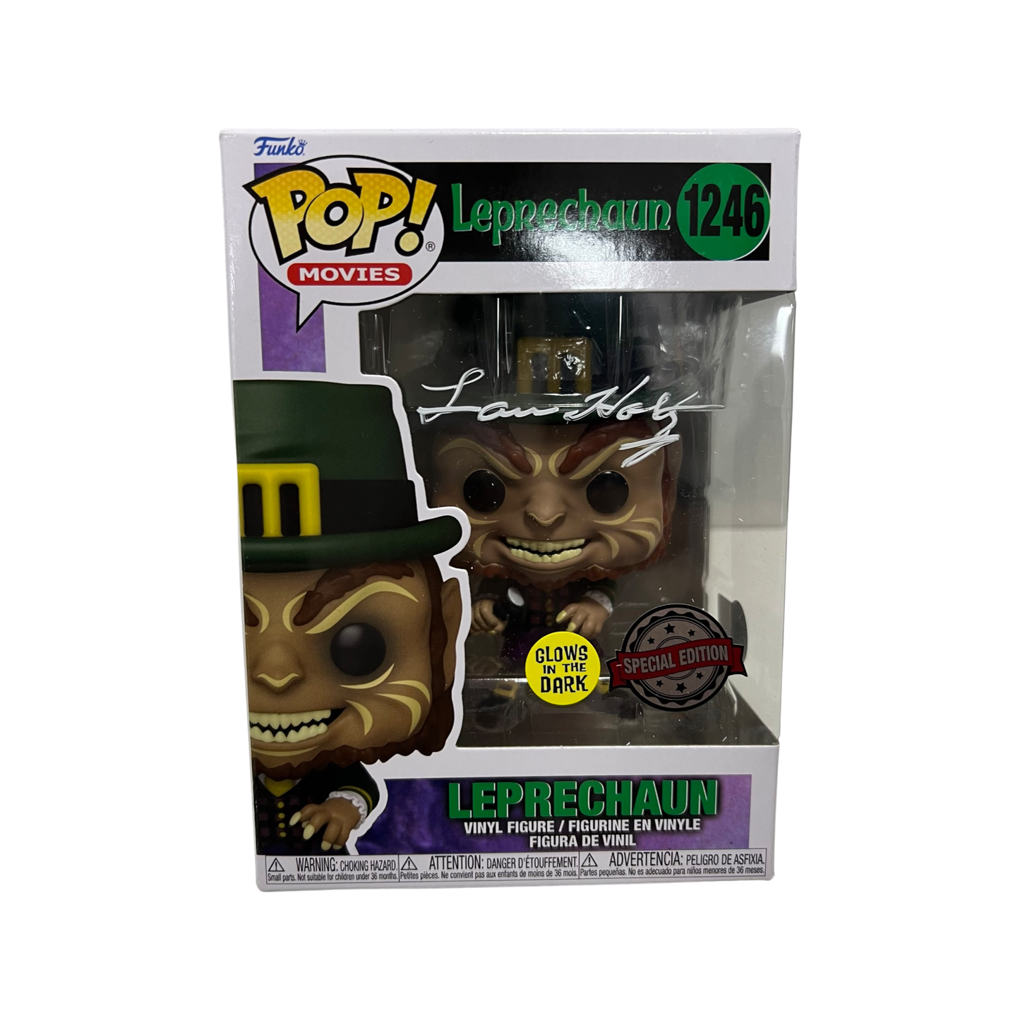 Lou Holtz Autographed Notre Dame Fighting Irish Glowing Leprechaun Funko Pop Beckett