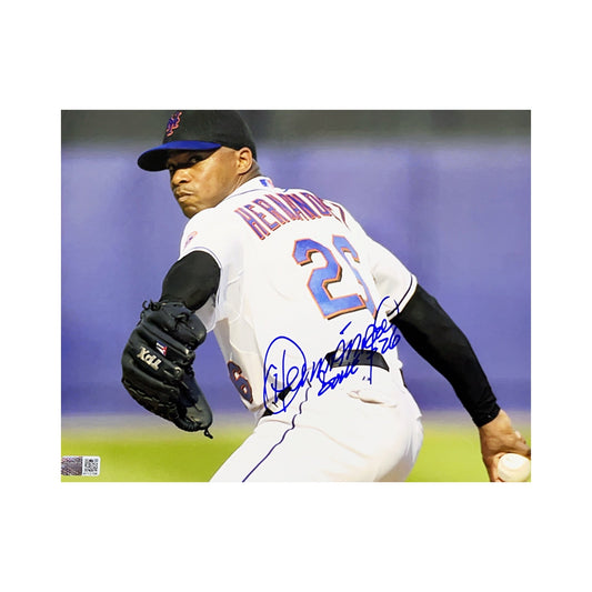 Orlando El Duque Hernandez Autographed New York Mets Horizontal 8x10 Steiner CX