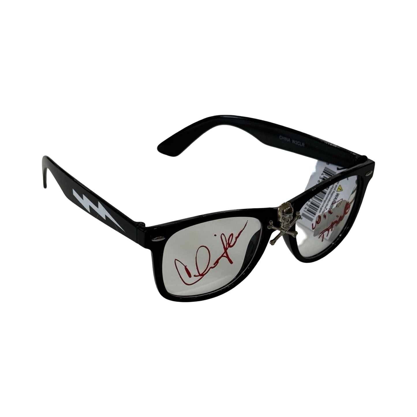 Charlie Sheen Major League Wild Thing Glasses Red Ink Inscribed Beckett BAS