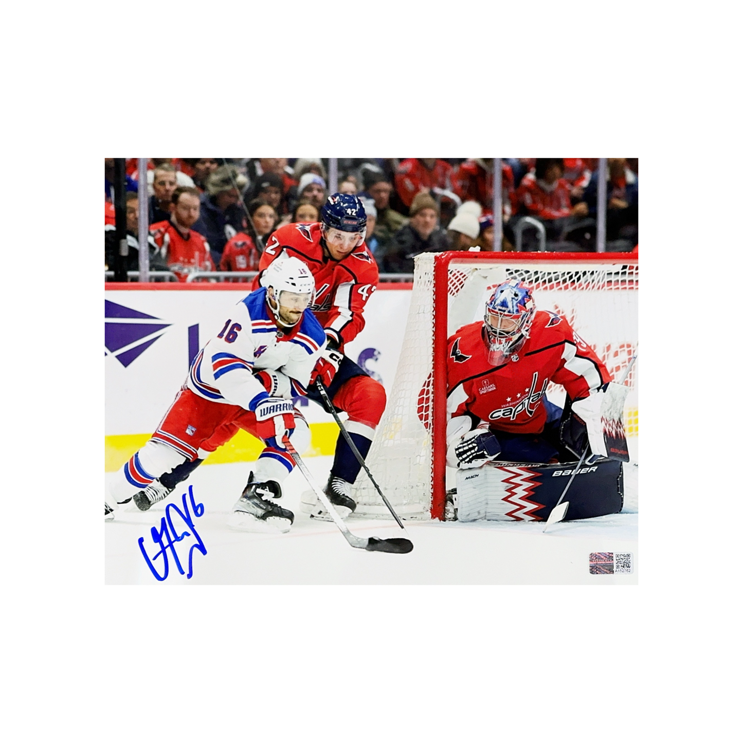 Vincent Trocheck Autographed New York Rangers Playoffs Goal vs Capitals 8x10 Steiner CX