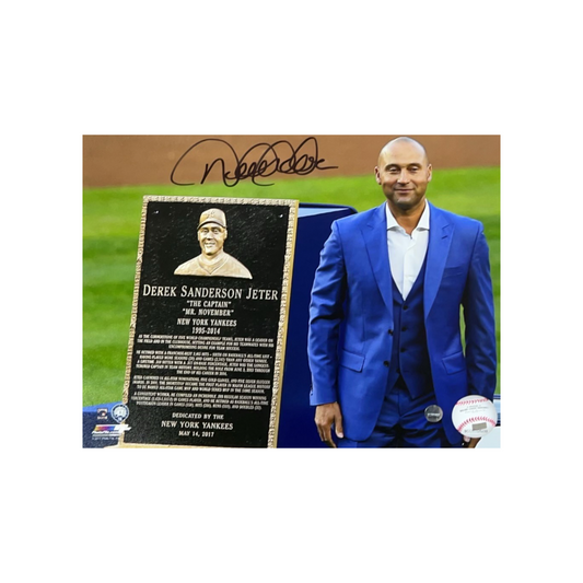 Derek Jeter Autographed New York Yankees Number Retirement 8x10 Steiner