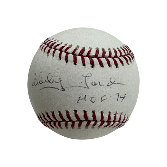 Whitey Ford Autographed New York Yankees OMLB “HOF 74” Inscription Steiner