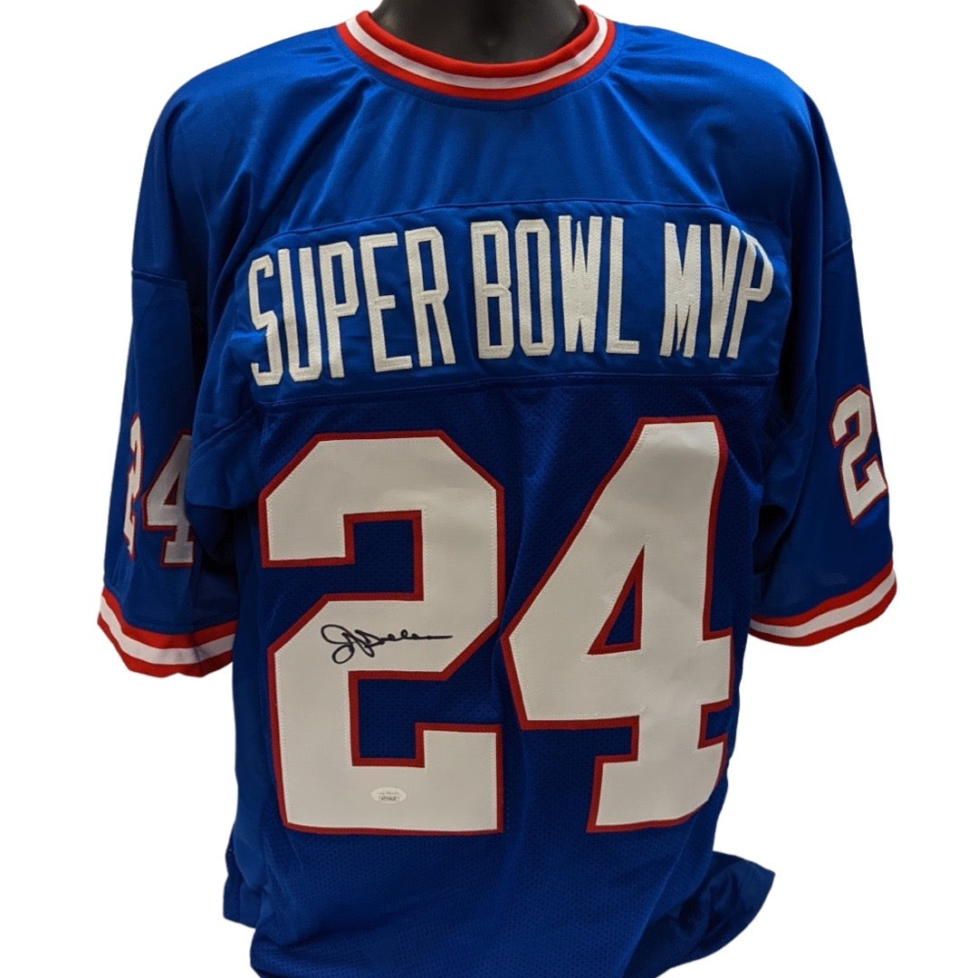 OJ Anderson Autographed New York Giants Blue Super Bowl MVP Inscription JSA