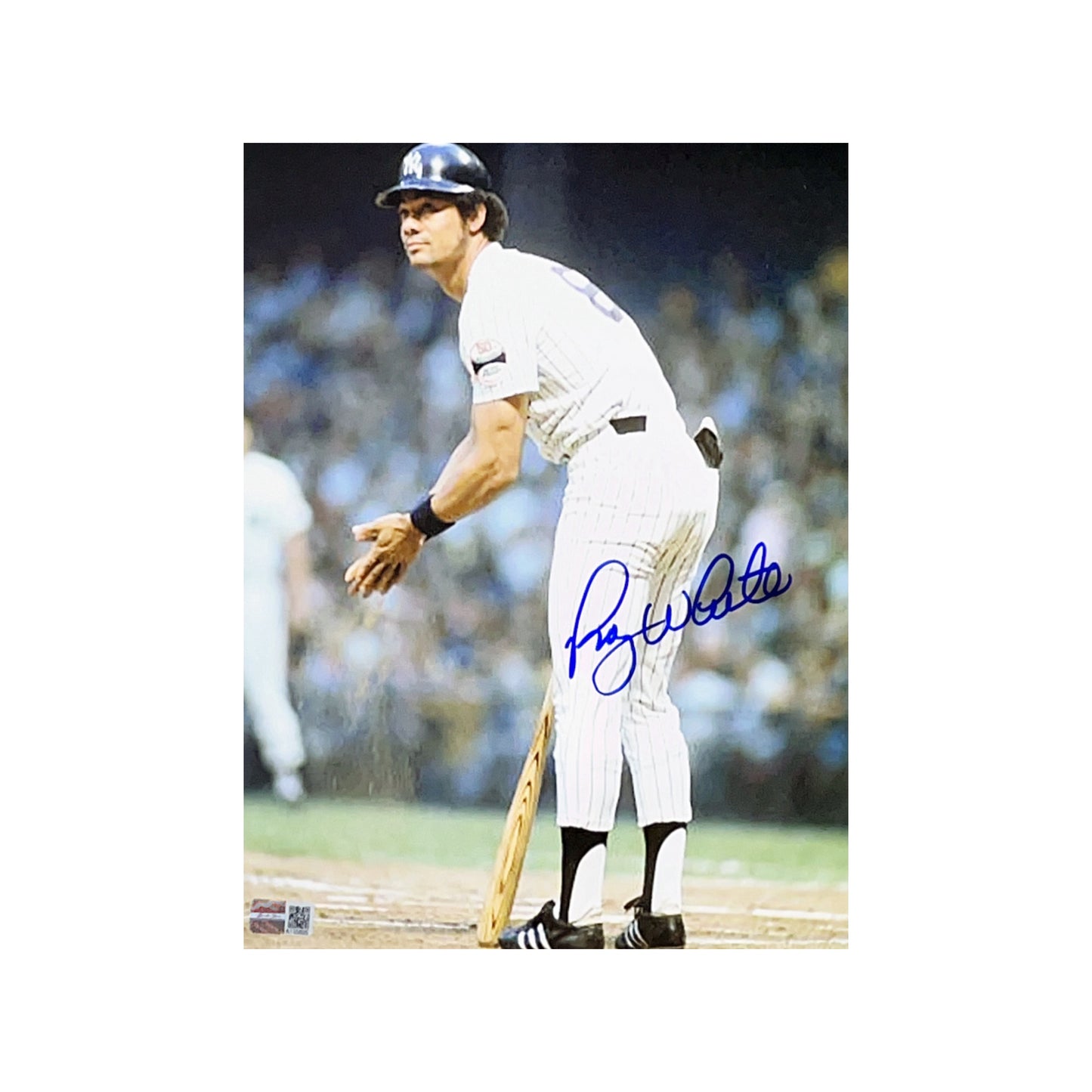 Roy White Autographed New York Yankees Batters Box Up 8x10 Steiner CX