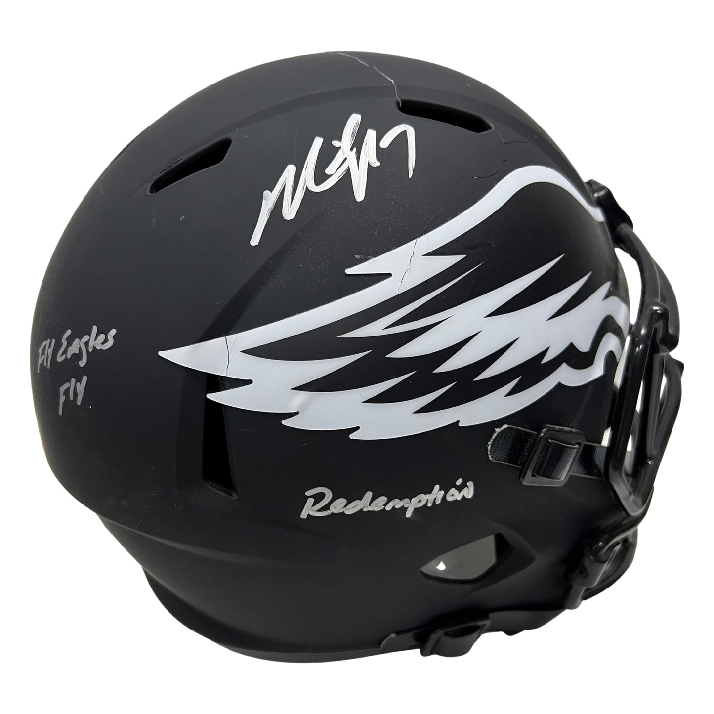 Michael Vick Autographed Philadelphia Eagles Eclipse Replica Helmet “Fly Eagles Fly, Redemption” Inscriptions JSA