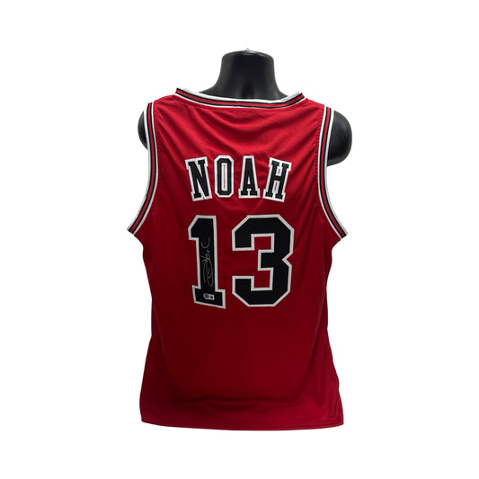 Joakim Noah Autographed Chicago Bulls Red Jersey Beckett