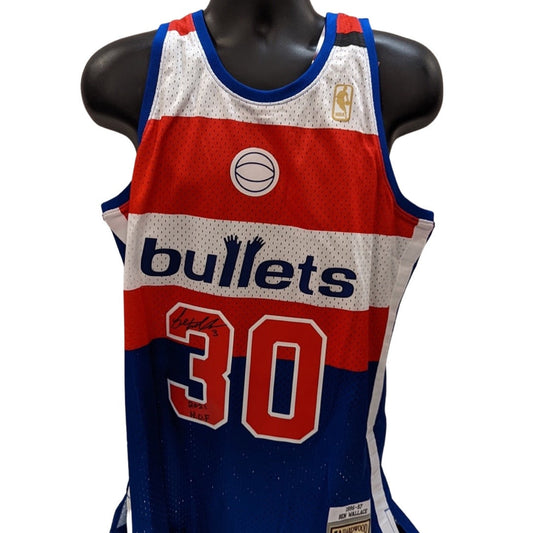 Ben Wallace Autographed Washington Bullets Blue 1996-97 Mitchell & Ness Swingman Jersey HOF 2021 Inscription Steiner CX