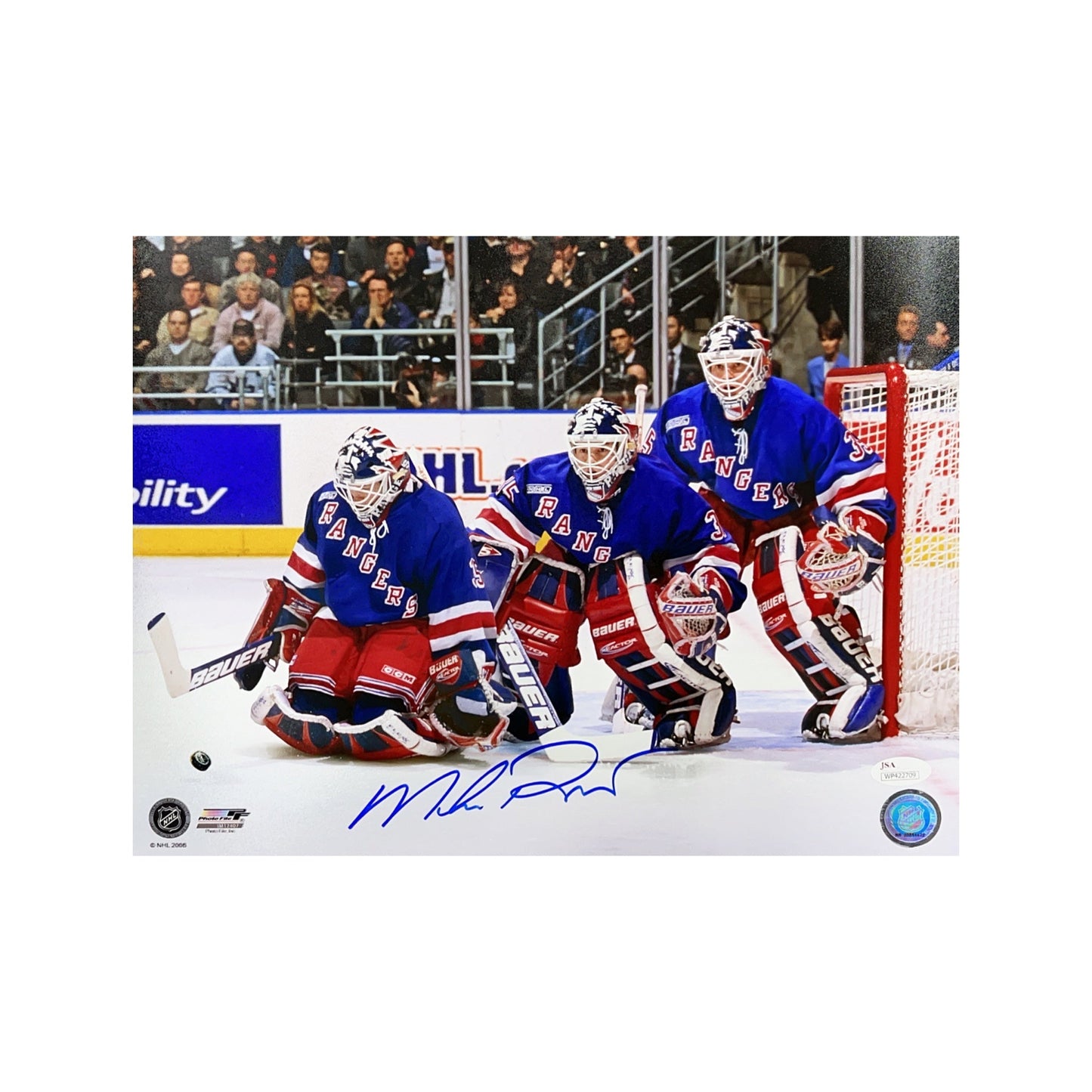 Mike Richter Autographed New York Rangers Triple Exposure 8x10 Steiner CX