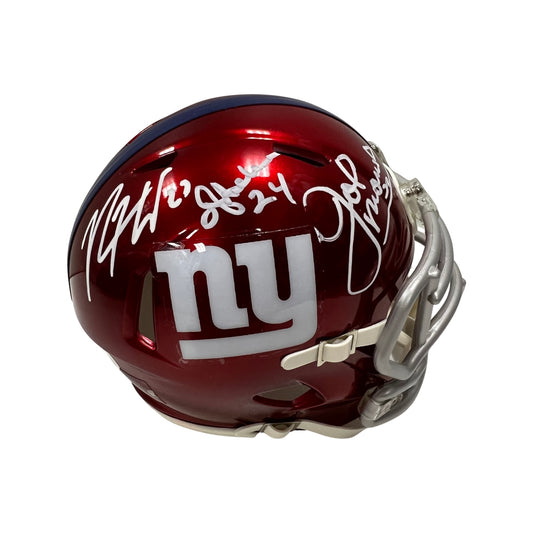 OJ Anderson, Joe Morris & Rodney Hampton Autographed New York Giants Flash Mini Helmet JSA