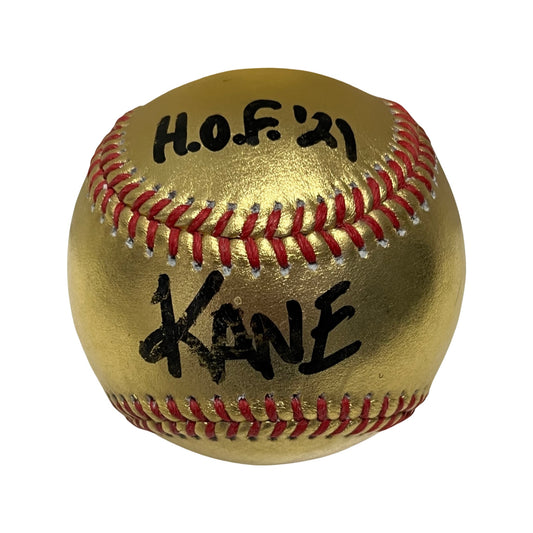 Kane Autographed Gold OMLB “HOF 21” Inscription Steiner CX