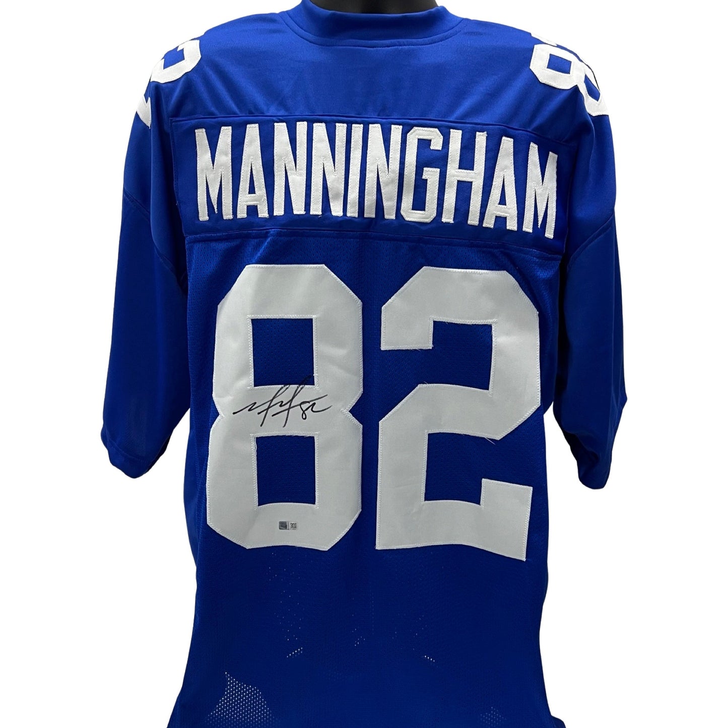 Mario Manningham Autographed New York Giants Blue Jersey Steiner CX