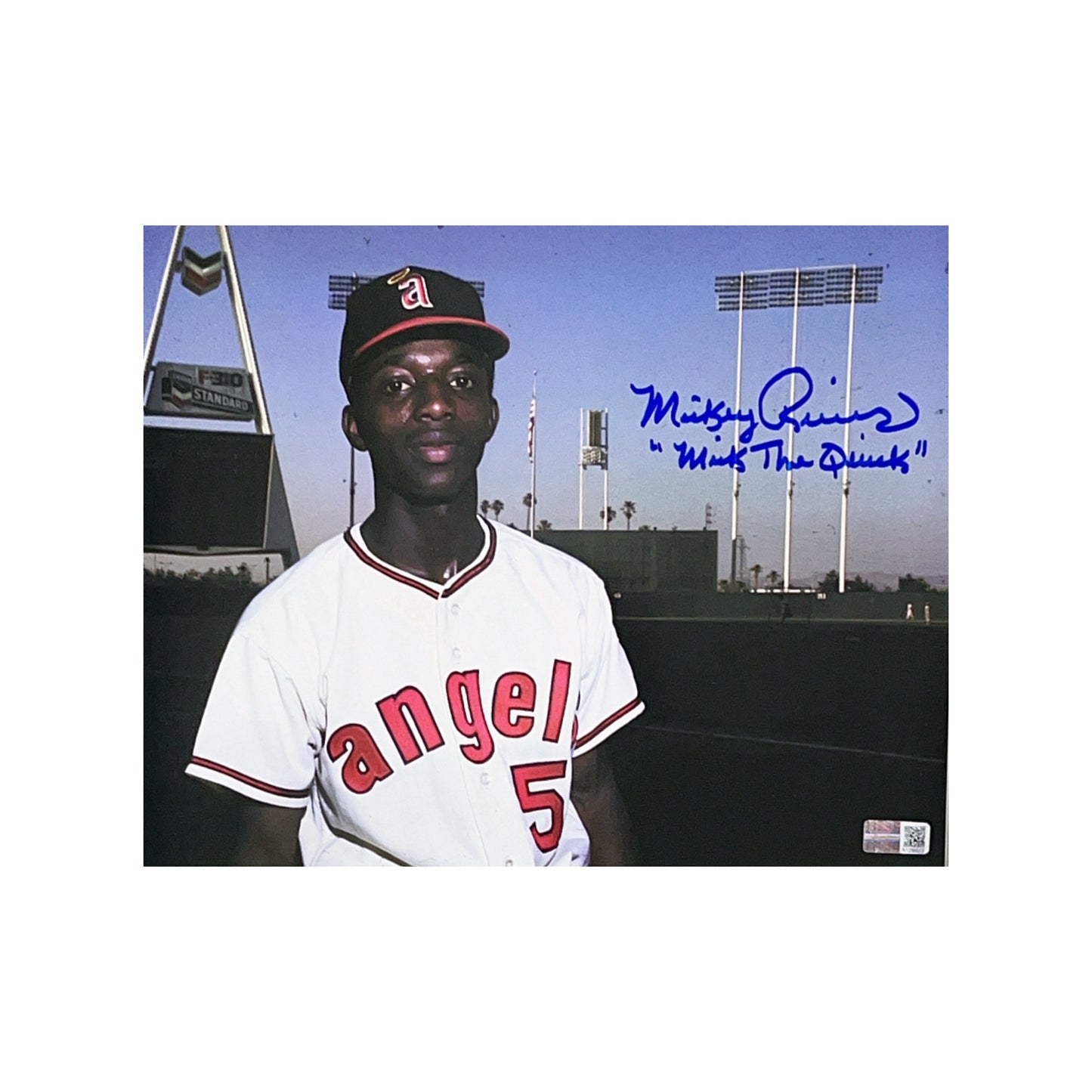 Mickey Rivers Autographed California Angels 8x10 “Mick the Quick” Inscription Steiner CX