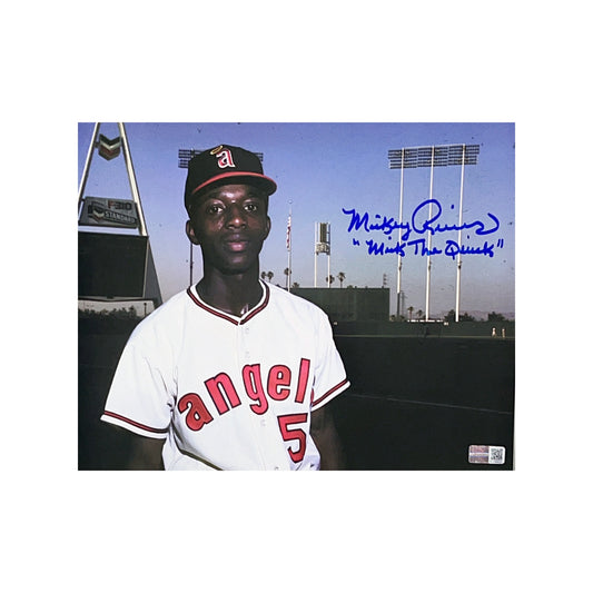 Mickey Rivers Autographed California Angels 8x10 “Mick the Quick” Inscription Steiner CX