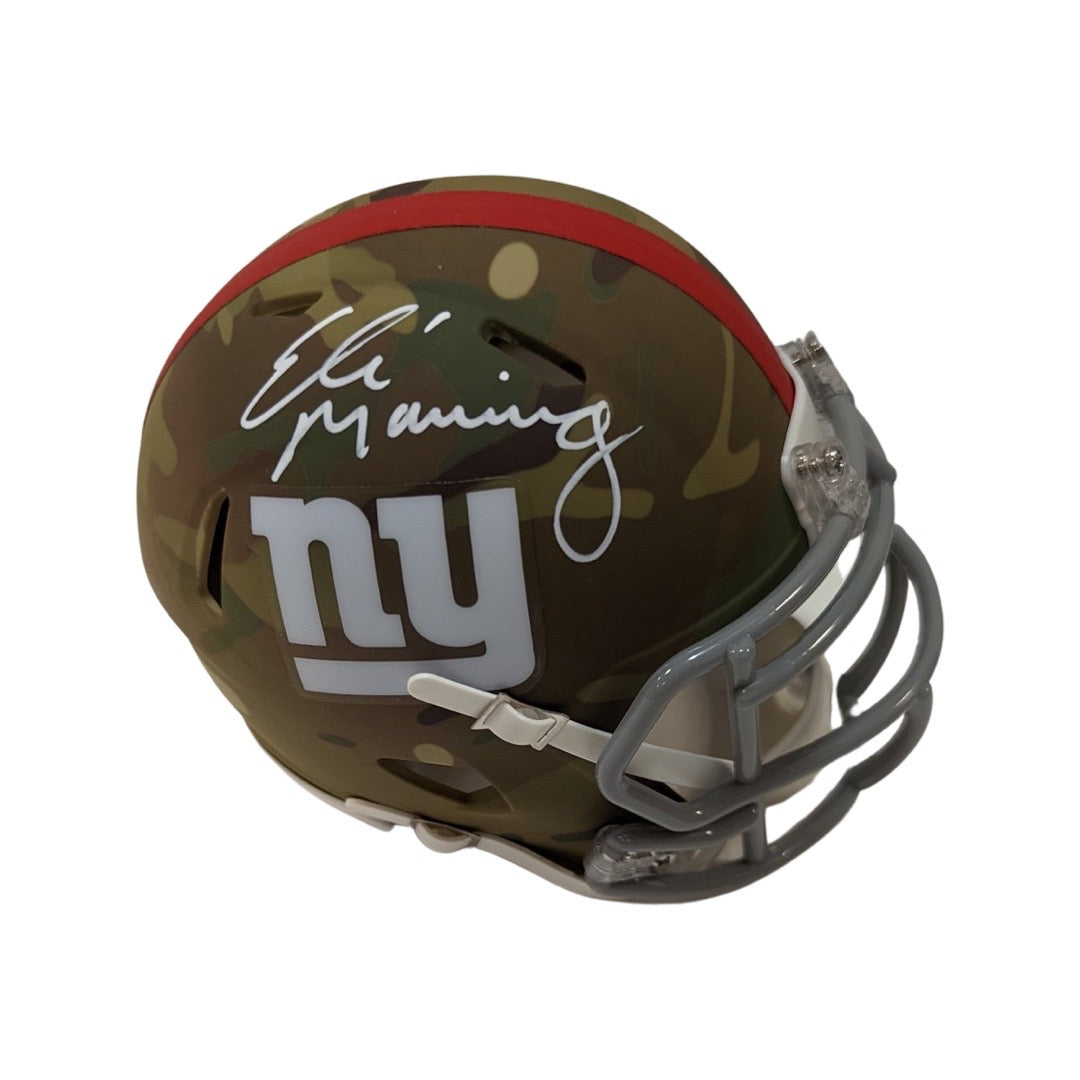 Eli Manning Autographed New York Giants Camo Mini Helmet Fanatics