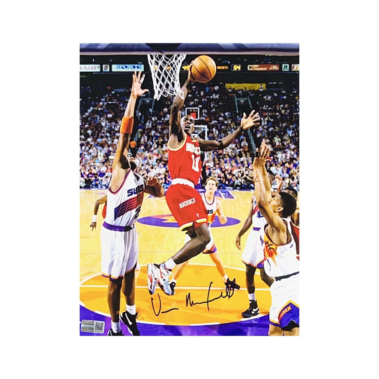 Vernon Maxwell Autographed Houston Rockets Dunk in Traffic 8x10 Steiner CX