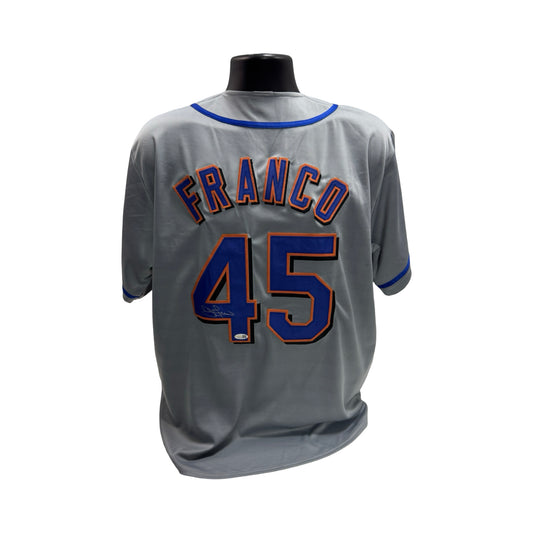 John Franco Autographed New York Mets Grey Jersey JSA