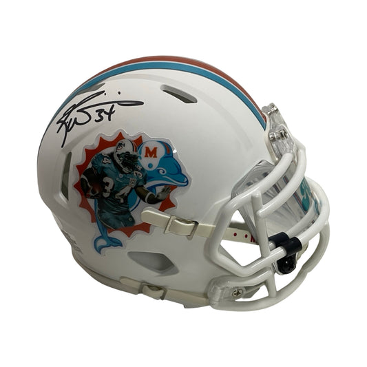 Ricky Williams Autographed Miami Dolphins White Custom Mini Helmet JSA