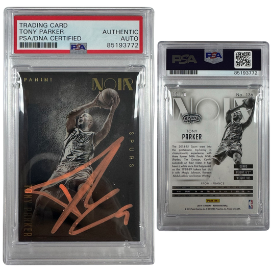 2015-16 Tony Parker Autographed Panini Noir /70 #136 PSA Auto Authentic