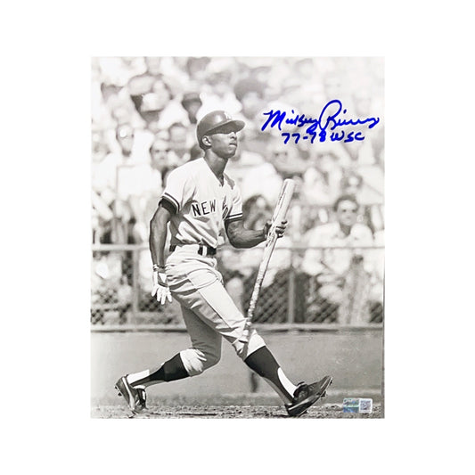 Mickey Rivers Autographed New York Yankees 8x10 77-78 WSC Inscription Steiner CX