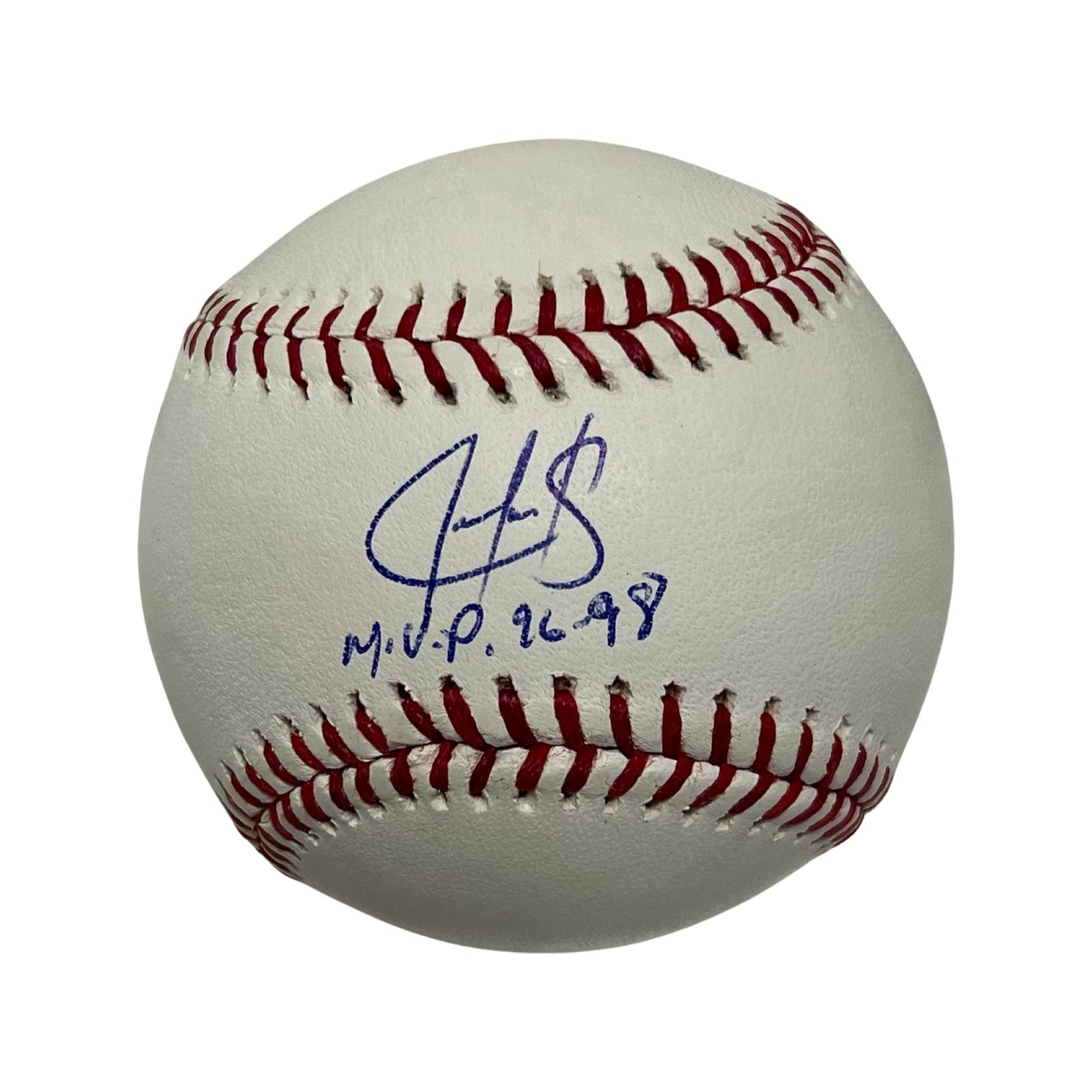 Juan Gonzalez Autographed Texas Rangers OMLB MVP 96-98 Inscription MAB