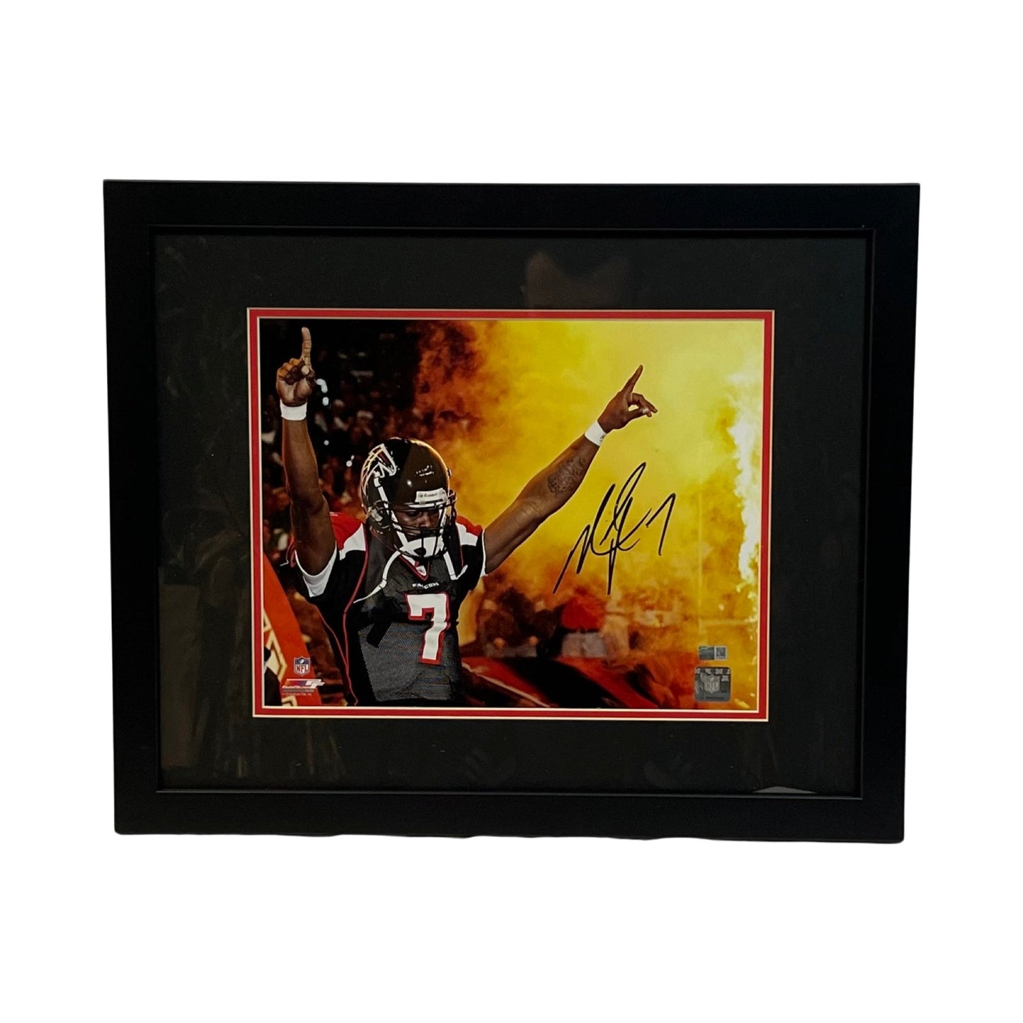 Michael Vick Autographed Atlanta Falcons Framed Flame 11x14 Steiner CX
