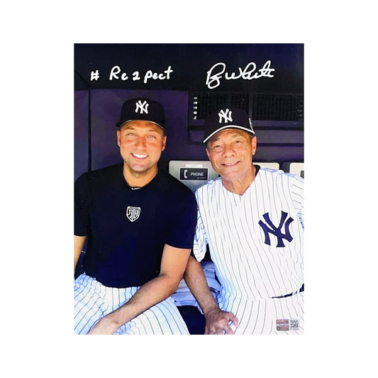 Roy White Autographed New York Yankees w/ Jeter 8x10 #RE2PECT Inscription Steiner