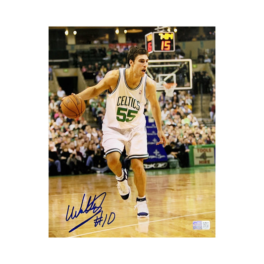 Wally Szczerbiak Autographed Boston Celtics Dribbling 8x10 Steiner CX
