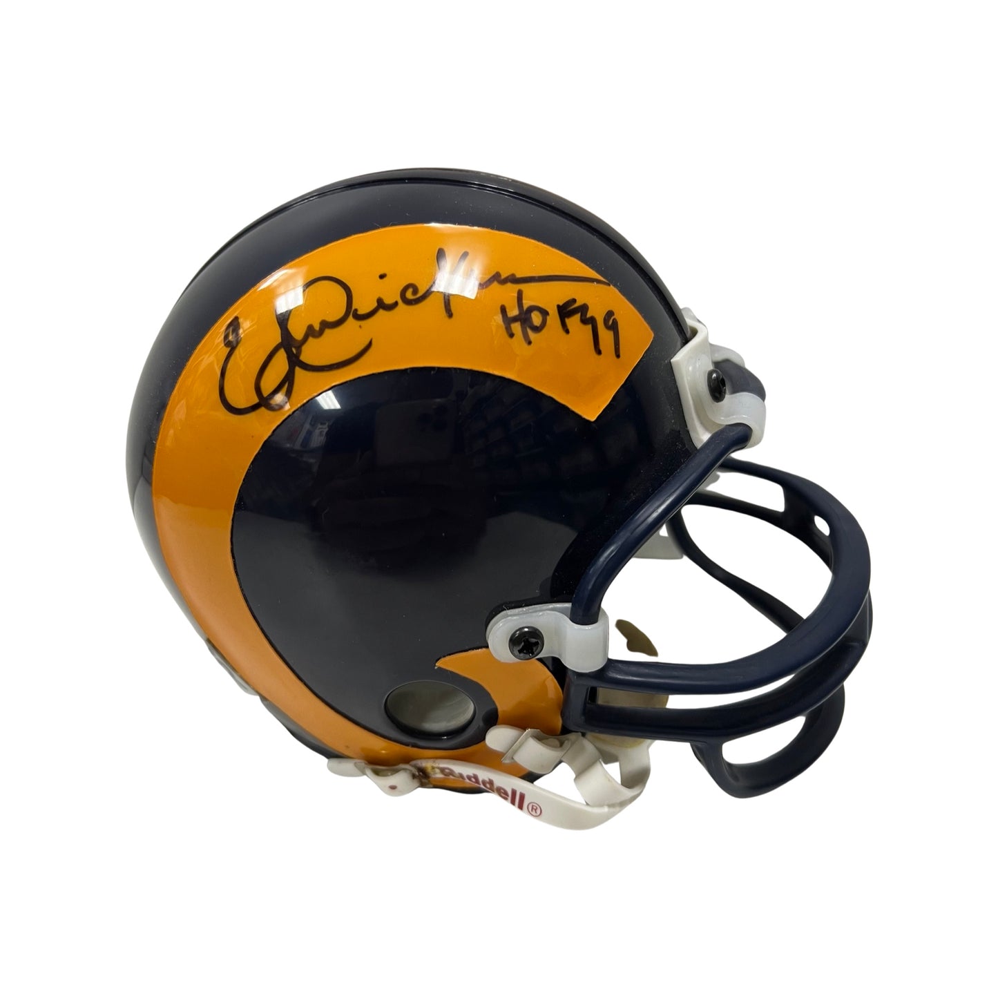Eric Dickerson Autographed Los Angeles Rams Mini Helmet “HOF 99” Inscription Steiner CX
