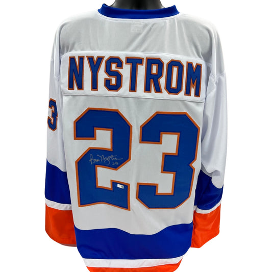 Bob Nystrom Autographed New York Islanders White Jersey Steiner CX