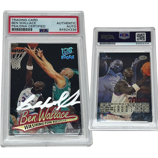 1996-97 Ben Wallace Fleer Ultra Rookie Card #263 Autographed PSA Auto Authentic