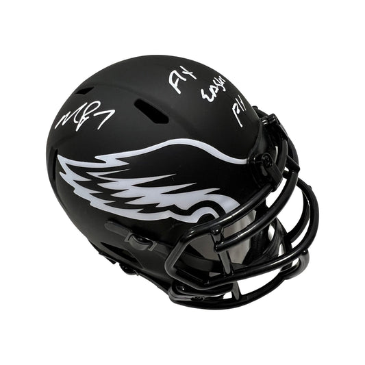 Michael Vick Autographed Philadelphia Eagles Eclipse Mini Helmet Fly Eagles Fly Inscription JSA