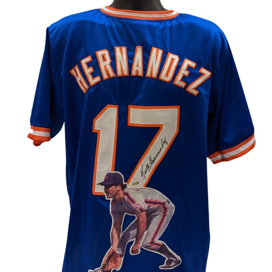 Keith Hernandez Autographed New York Mets Blue Art Jersey Steiner CX