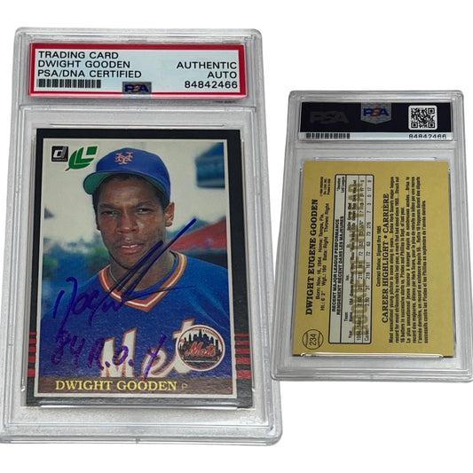 1985 Doc Gooden Donruss Leaf #190 Autographed 84 ROY Inscription PSA Auto Authentic
