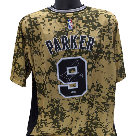 Tony Parker Autographed San Antonio Spurs Nike Digi Camo Jersey Beckett