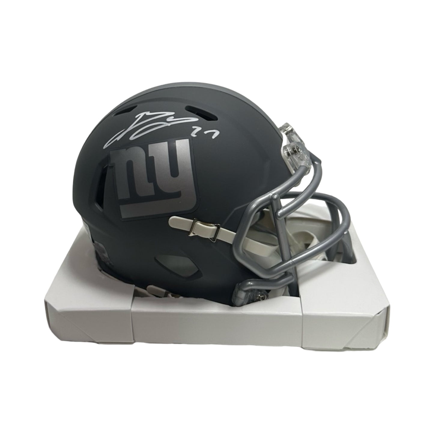Brandon Jacobs Autographed New York Giants Slate Mini Helmet Beckett BAS