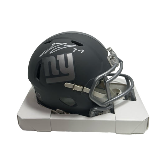 Brandon Jacobs Autographed New York Giants Slate Mini Helmet Beckett BAS
