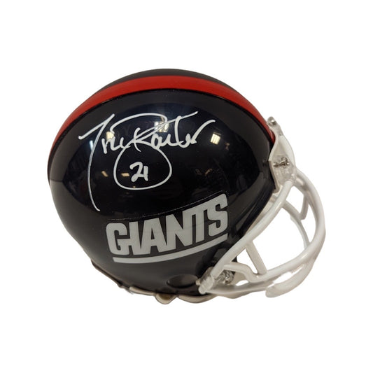 Tiki Barber Autographed New York Giants Old School Mini Helmet JSA