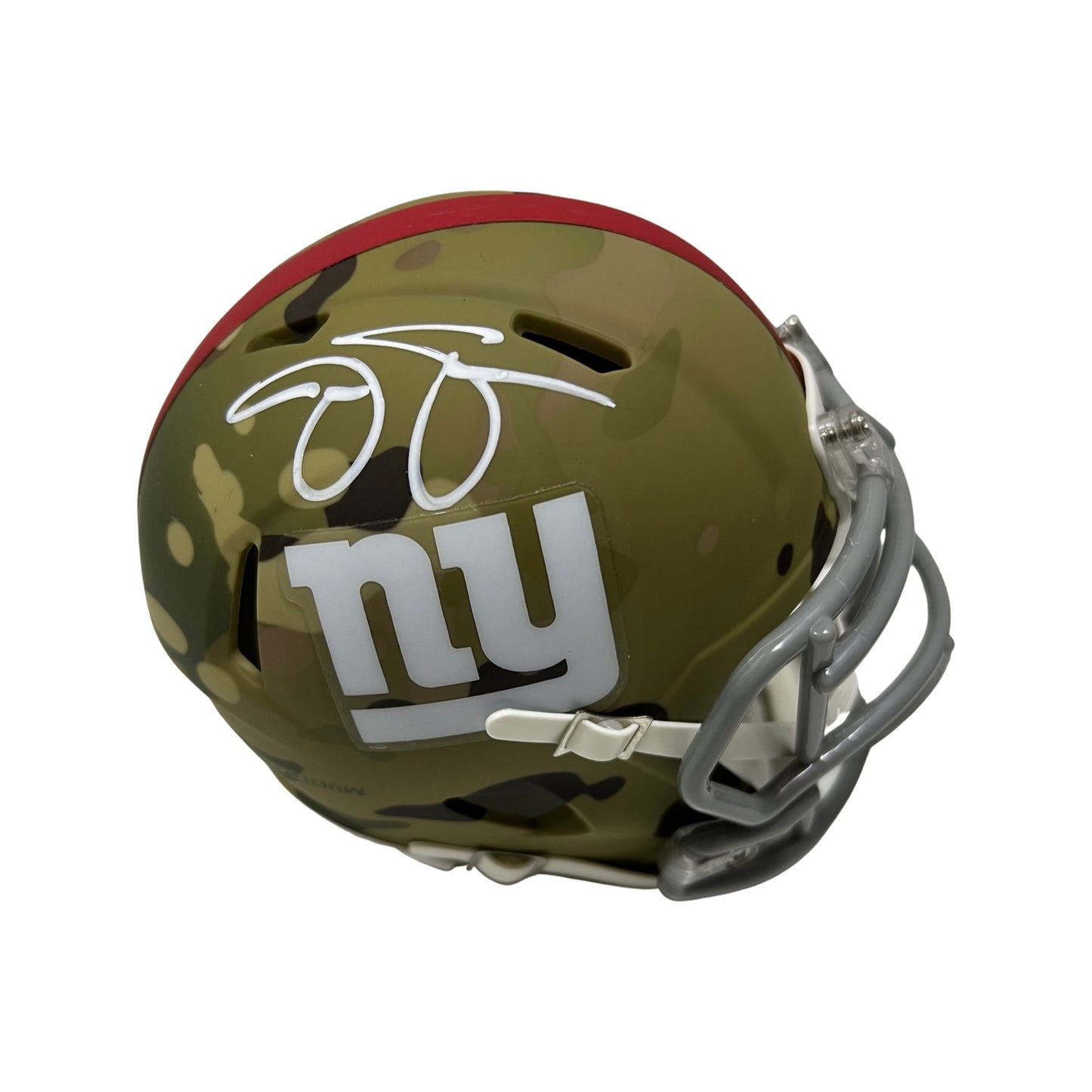 Jason Sehorn Autographed New York Giants Camo Mini Helmet JSA