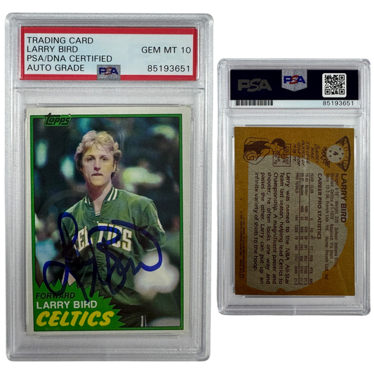 1981-82 Larry Bird Autographed Topps #4 Blue Ink PSA Auto GEM MT 10