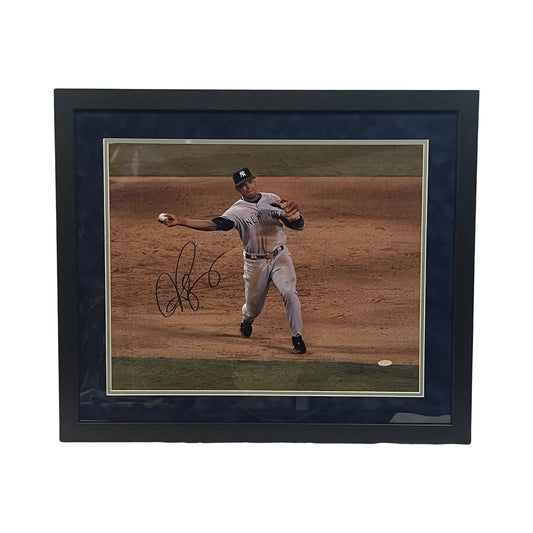 Alex Rodriguez Autographed New York Yankees Framed Throw 16x20 Steiner