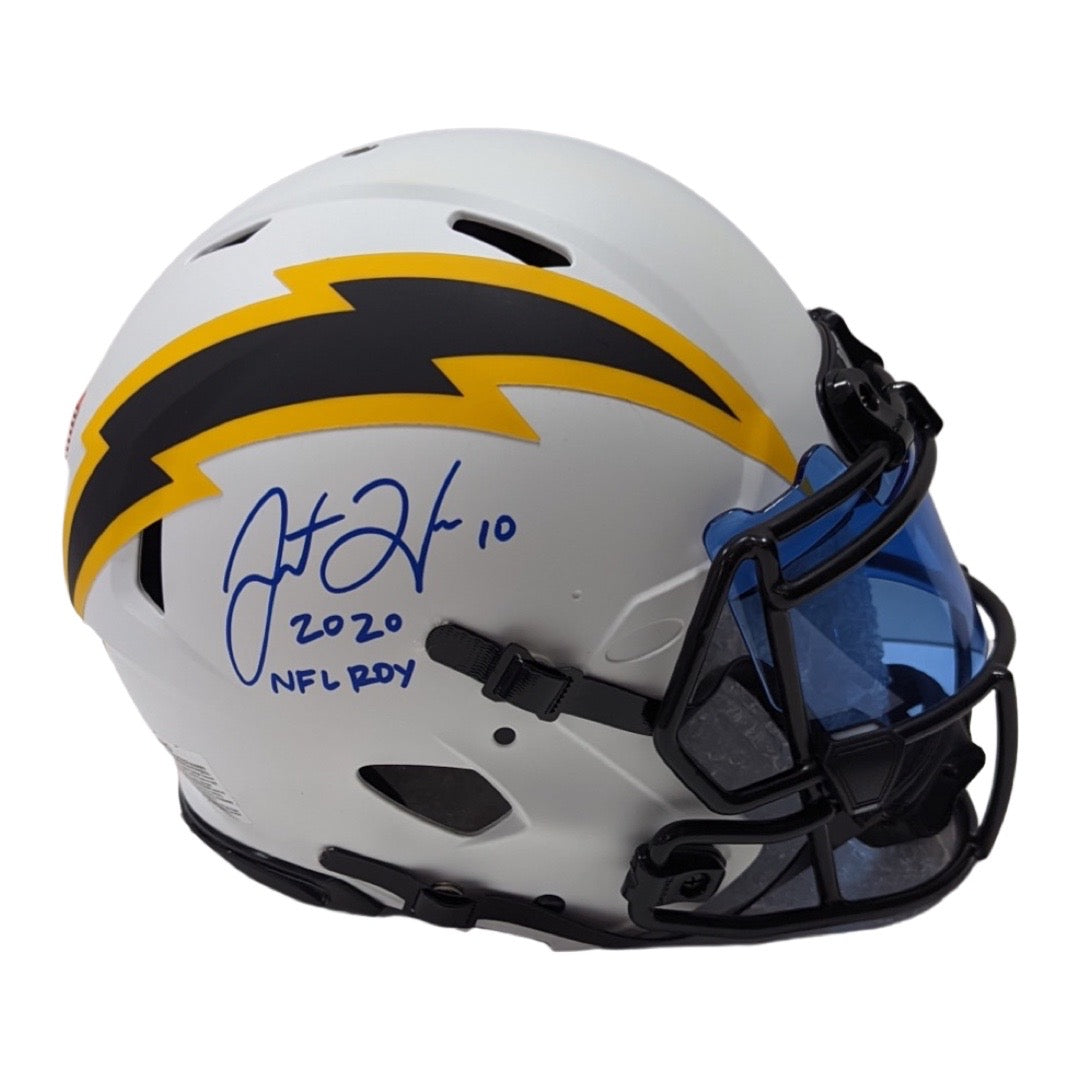 Justin Herbert Autographed Los Angeles Chargers Lunar Eclipse Authentic Helmet w/ Visor 2020 NFL ROY Inscription Beckett