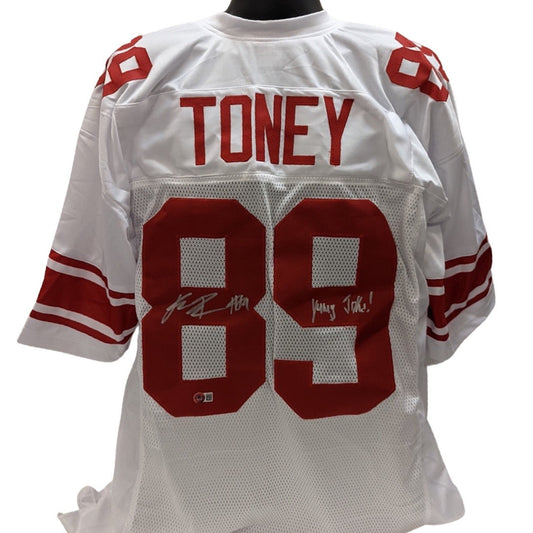 Kadarius Toney Autographed New York Giants White Jersey Yung Joka Inscription Beckett