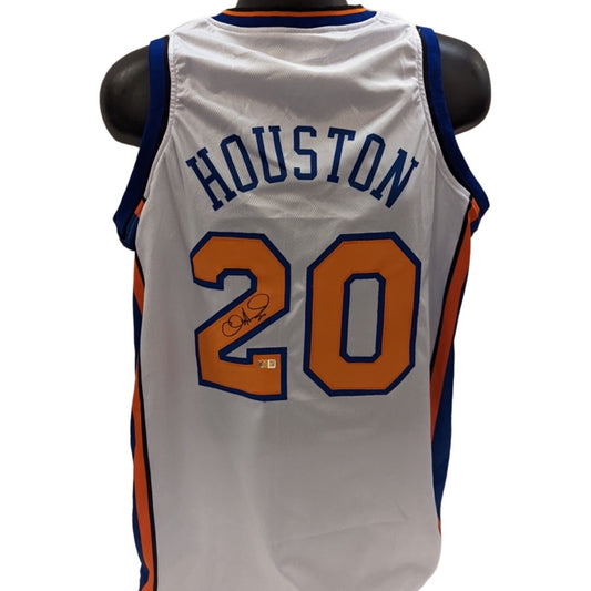 Allan Houston Autographed New York Knicks White Jersey Steiner CX