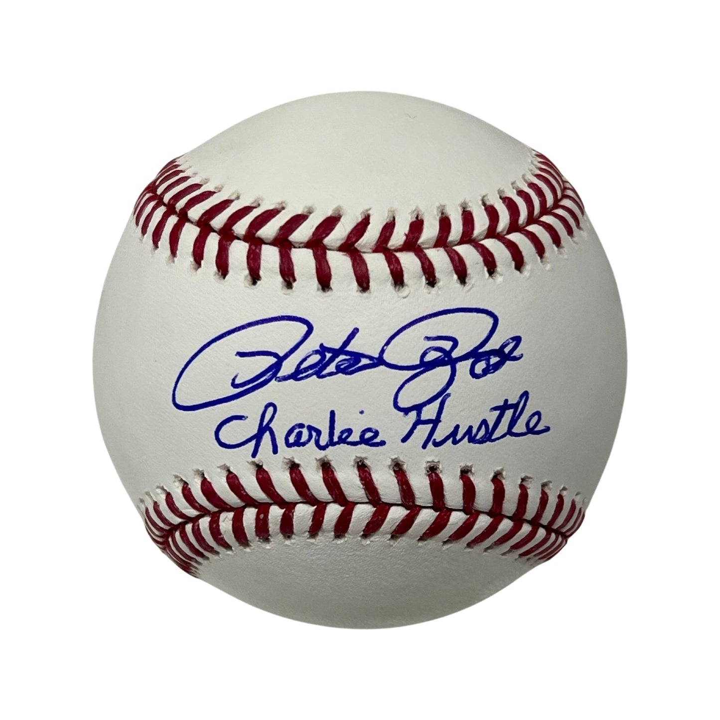 Pete Rose Autographed OMLB Charlie Hustle Inscription Steiner CX