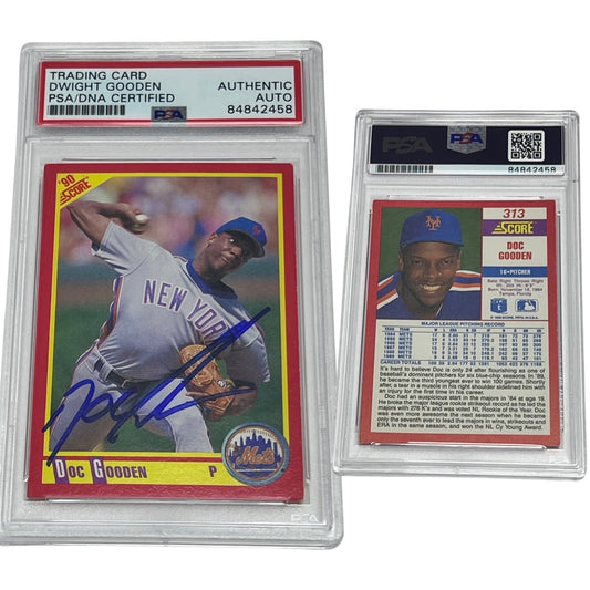 1990 Doc Gooden Score #313 Autographed PSA Auto Authentic