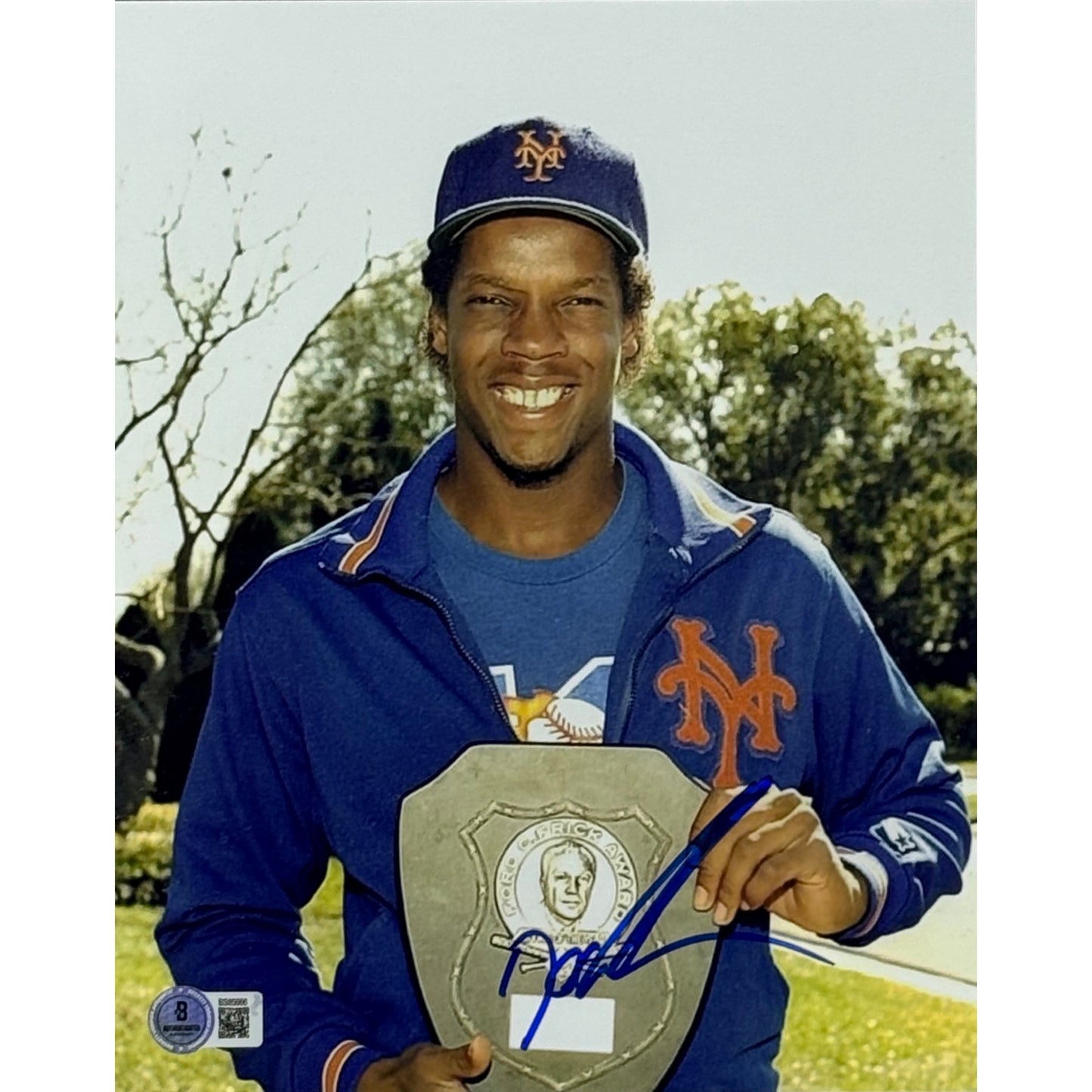 Doc Gooden Autographed New York Mets ROY Award 11x14 Beckett BAS