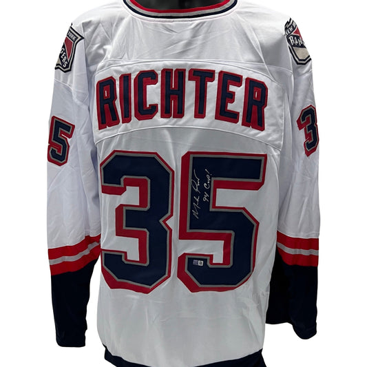 Mike Richter Autographed New York Rangers Liberty Jersey 94 Cup Inscription Steiner CX