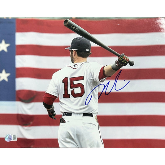 Dustin Pedroia Autographed Boston Red Sox Bat Warmup 11x14 Beckett BAS