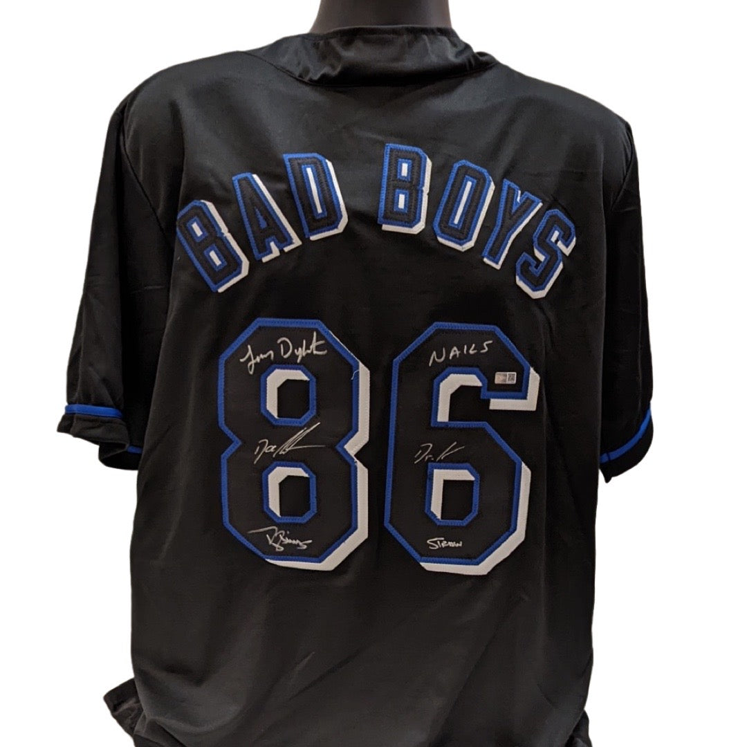 Darryl Strawberry, Doc Gooden & Lenny Dykstra Autographed New York Mets Bad Boys Black Jersey Nails, Dr K, Straw Inscriptions Steiner CX